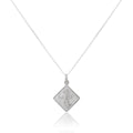Kleiner quadratischer Anhänger mit Heiligen Christophorus aus Sterlingsilber