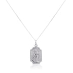 Kleiner Anhänger aus Sterlingsilber mit Heiligen-Christophorus-Plakette – 16–22 Zoll
