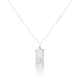 Sterlingsilber großer moderner Saint Christopher Anhänger - 16 - 24 Zoll