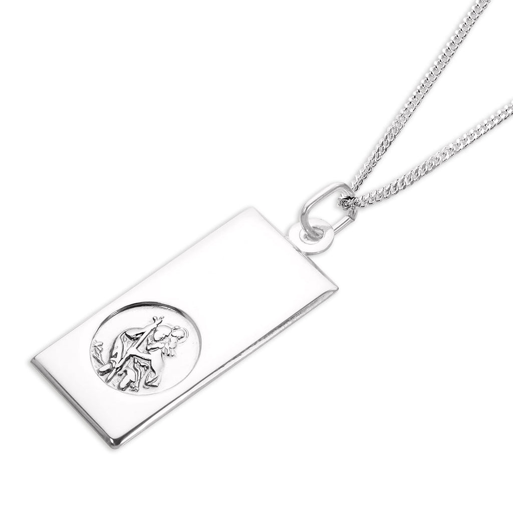 Sterlingsilber großer moderner Saint Christopher Anhänger - 16 - 24 Zoll
