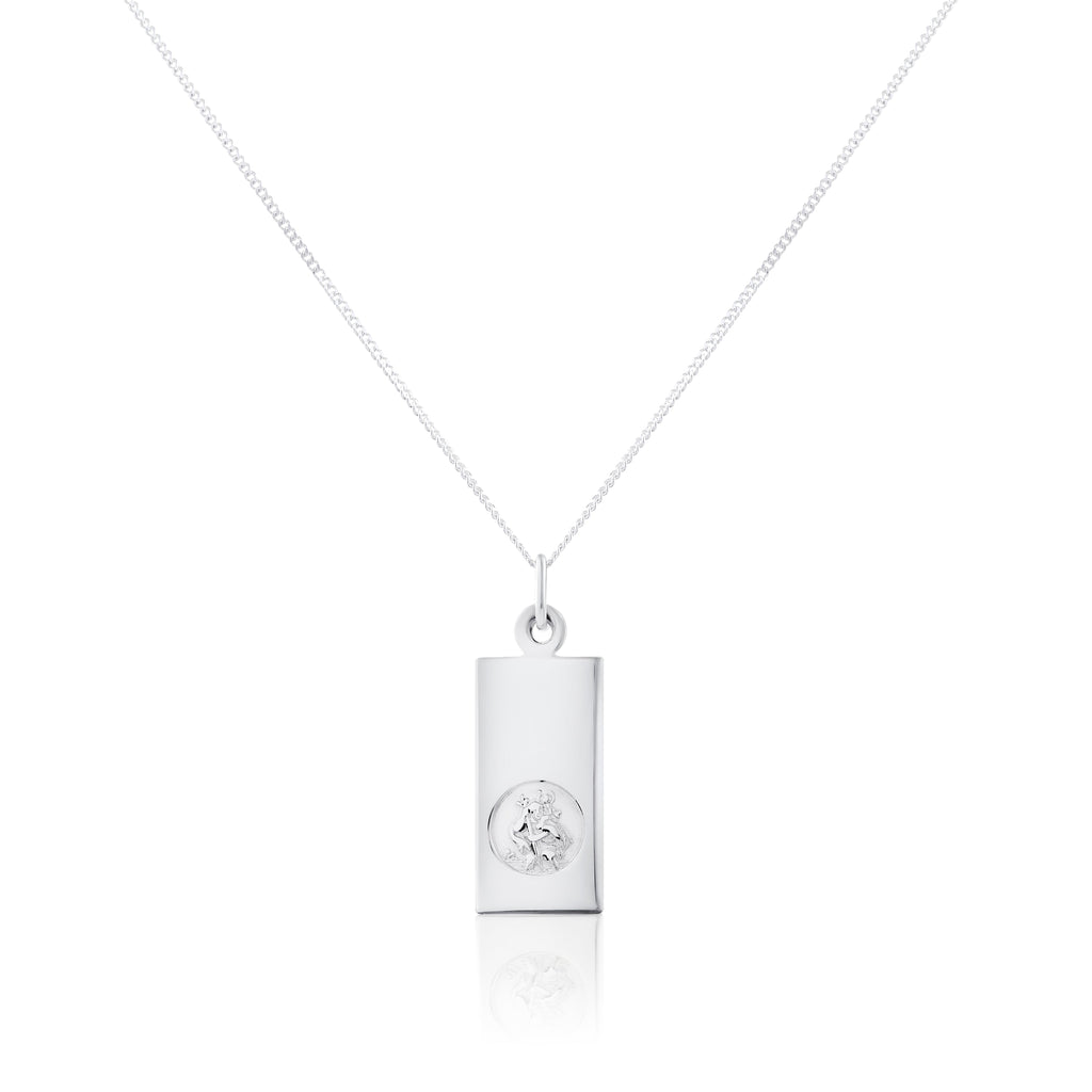 Sterlingsilber Modern St. Christophorus Anhänger - 40,5 - 56 cm