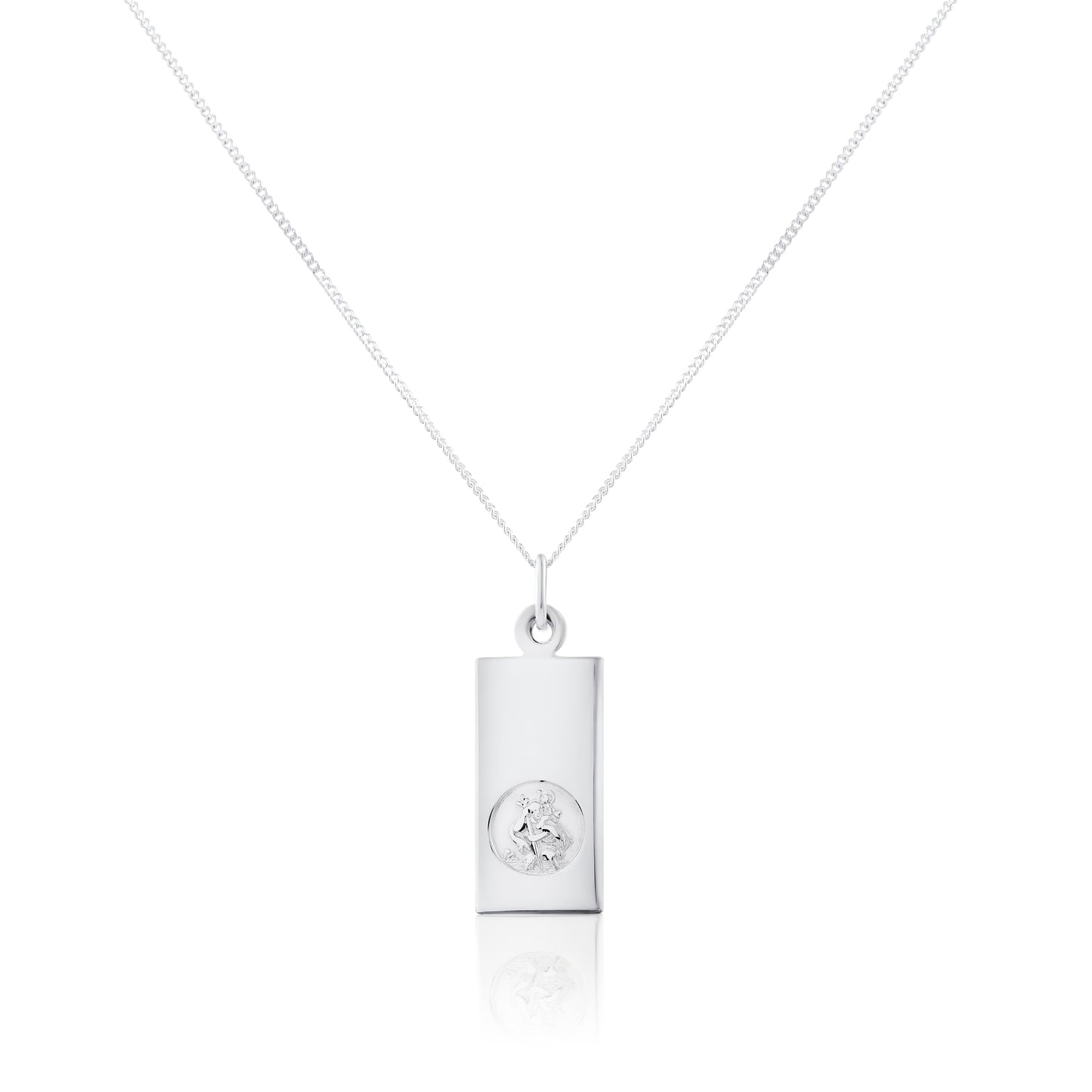 Sterlingsilber Modern St. Christophorus Anhänger - 40,5 - 56cm