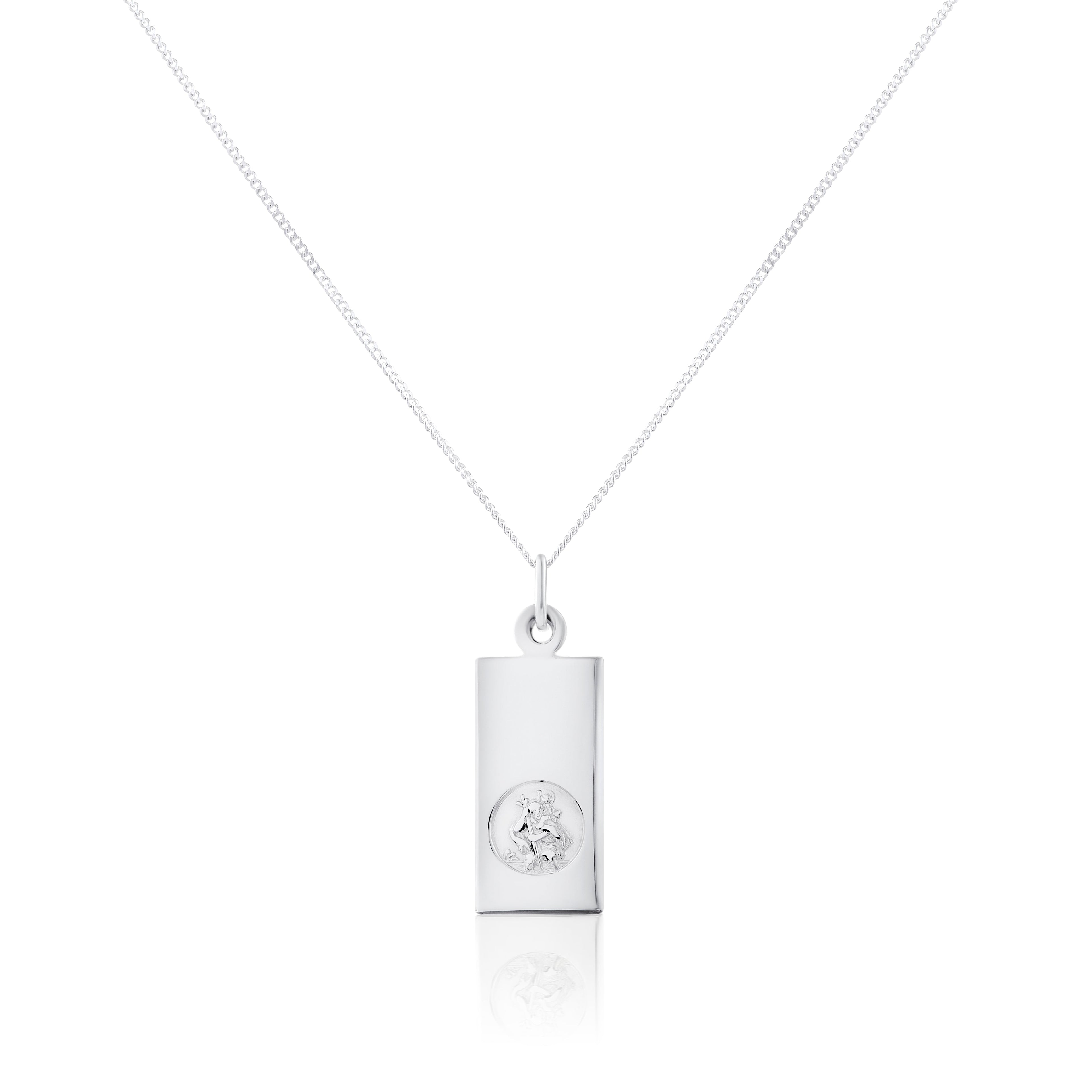 Sterlingsilber Modern St. Christophorus Anhänger - 40,5 - 56 cm
