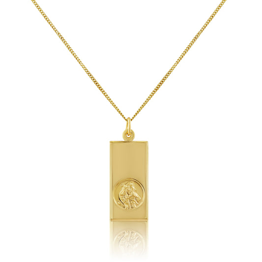 Groß 9 Karat Gold Modern St. Christophorus Anhänger - 40,5 - 51cm