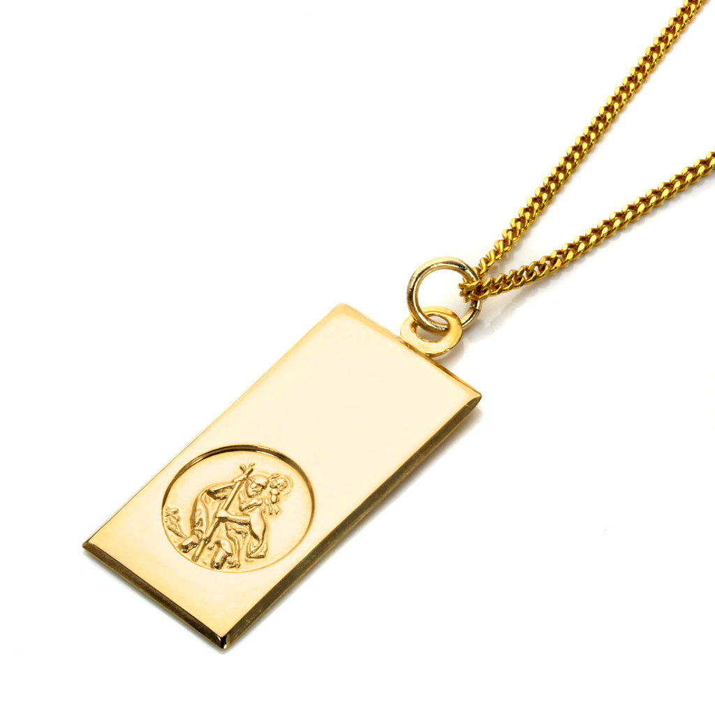 Groß 9 Karat Gold Modern St. Christophorus Anhänger - 40,5 - 51 cm