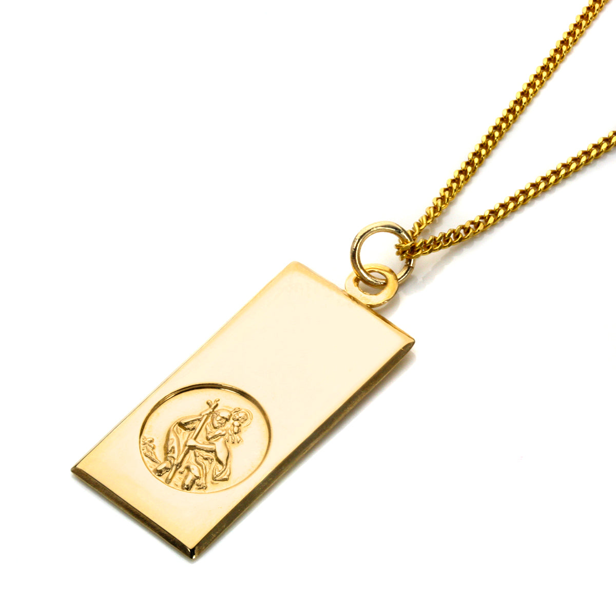 Groß 9 Karat Gold Modern St. Christophorus Anhänger - 40,5 - 51 cm