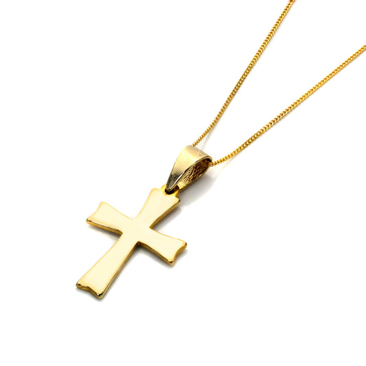 Halskette mit Kreuz aus 9 Karat Gold – 16–18 Zoll