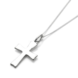 Halskette mit Kreuzanhänger aus Sterlingsilber – 16–22 Zoll