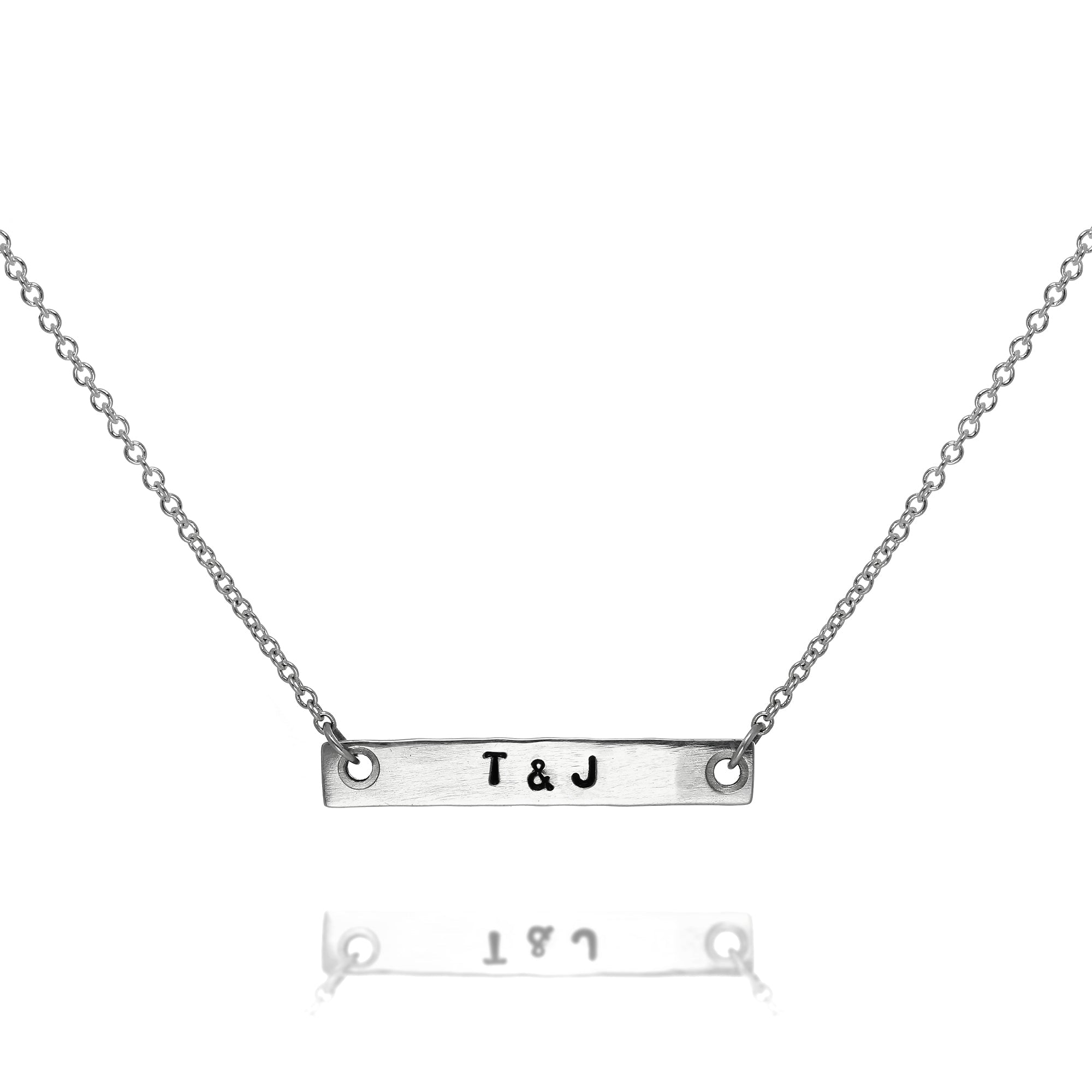 Personalisierte Halskette aus Sterlingsilber mit Barrenanhänger