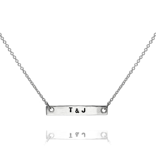 Personalisierte Halskette aus Sterlingsilber mit Barrenanhänger