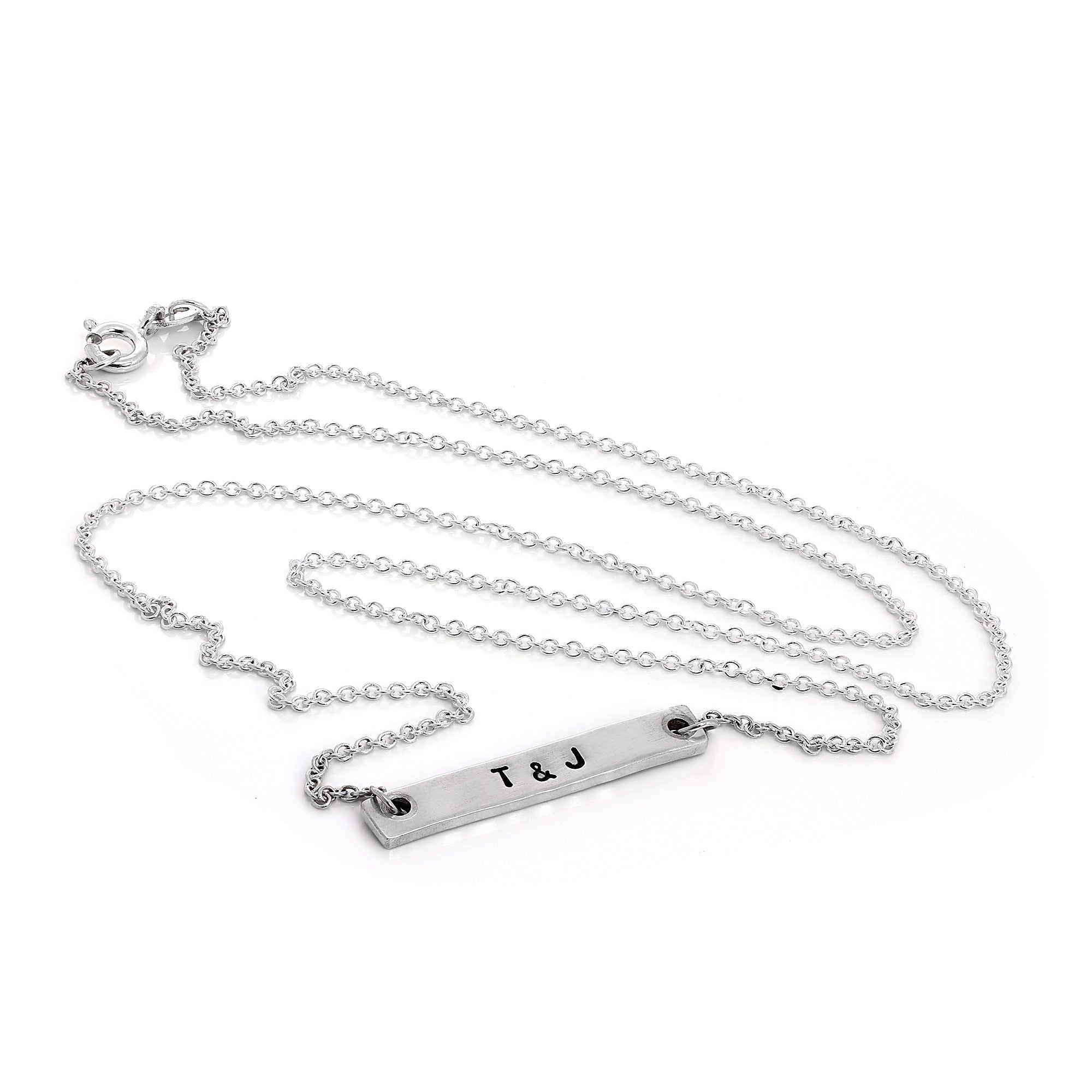 Personalisierte Halskette aus Sterlingsilber mit Barrenanhänger
