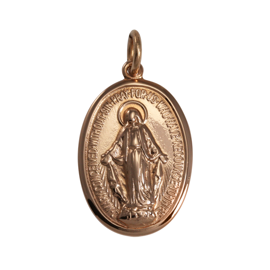 9 Karat Roségold Medaille der Unbefleckten Empfängnis