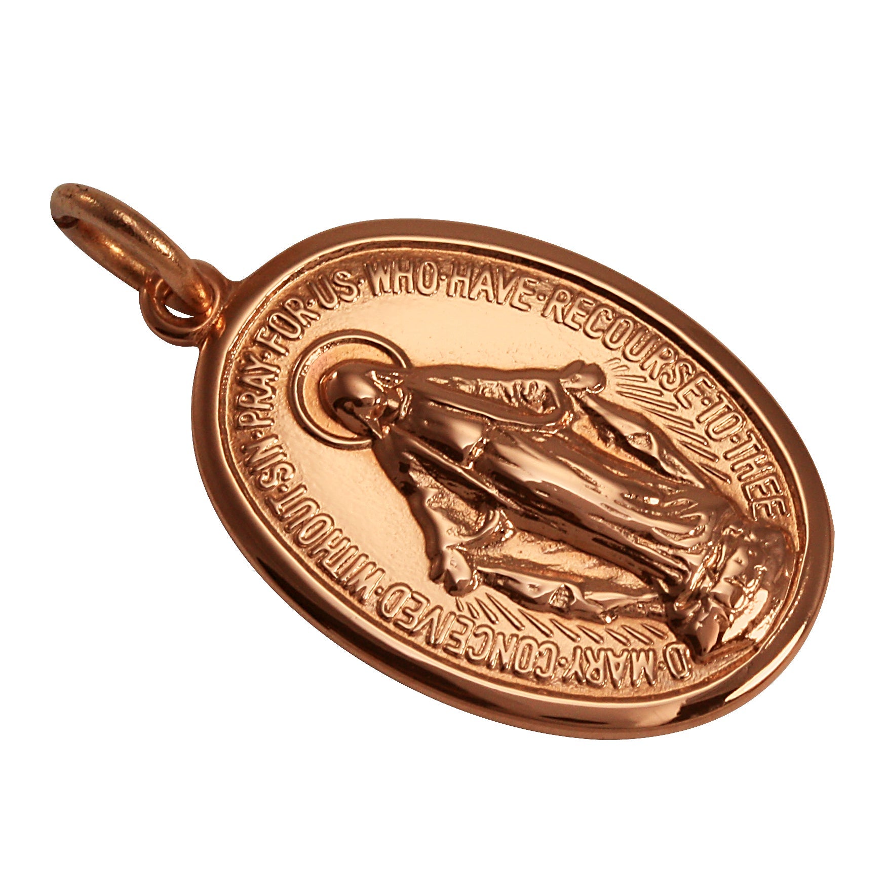 9 Karat Roségold Medaille der Unbefleckten Empfängnis