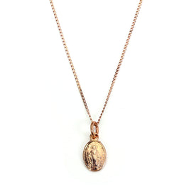 9 Karat Roségold Wundertätige Medaille Halskette