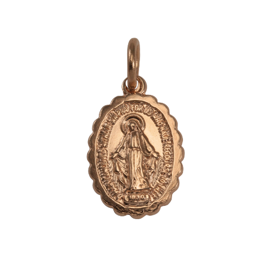 9 Karat Roségold Heilige Maria Anhänger