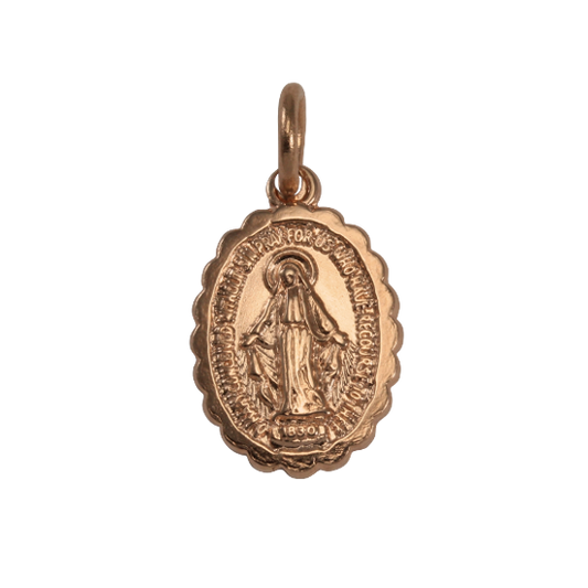 9 Karat Roségold Heilige Maria Anhänger