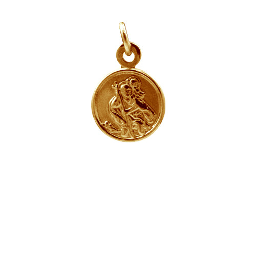 9 Karat Roségold Winzig Rund St. Christophorus Anhänger