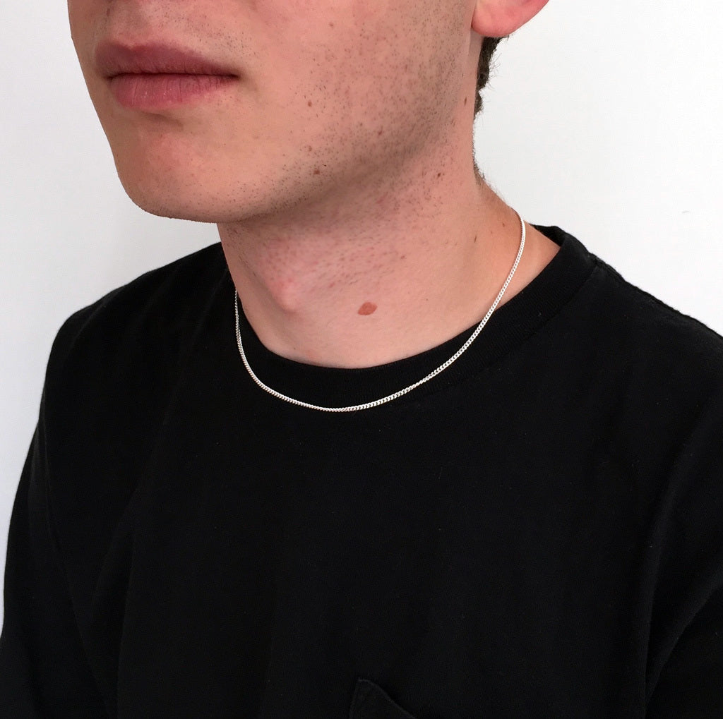 Sterling Silber Diamantschliff Panzerkette