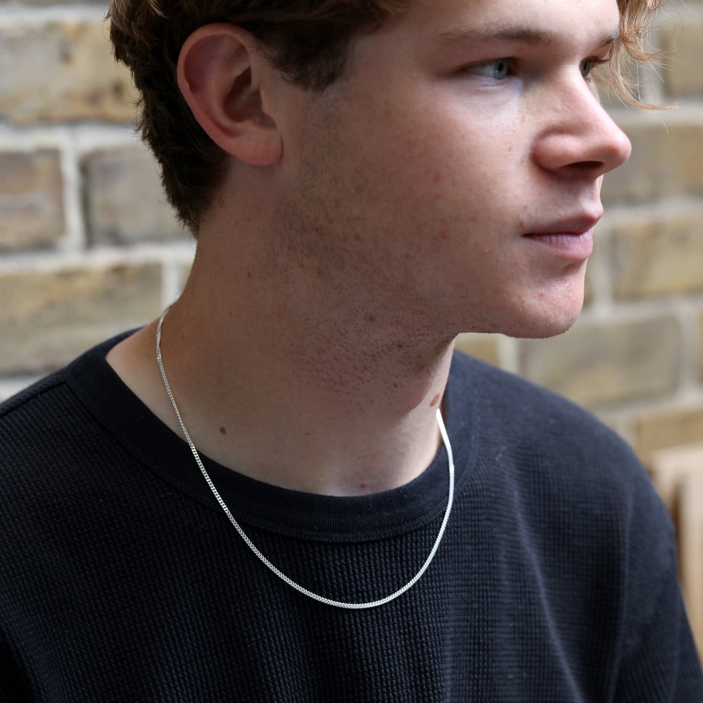 Sterling Silber Diamantschliff Panzerkette