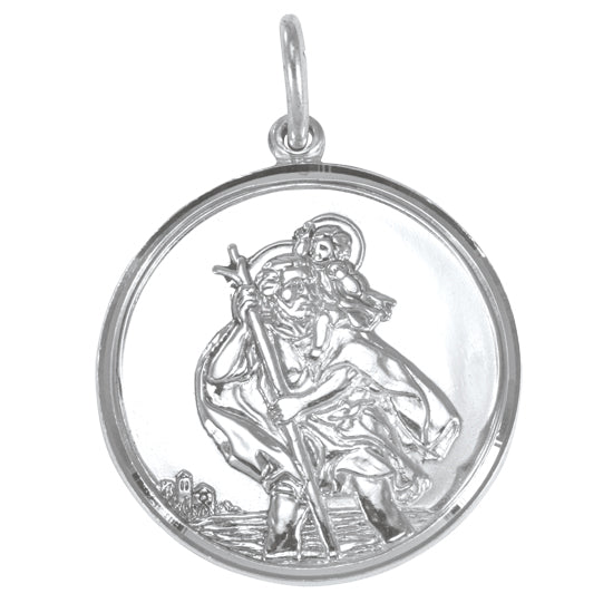 Sterlingsilber Christophorus Anhänger - Poliert oder Mattiert