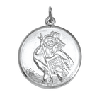 Sterlingsilber Christophorus Anhänger - Poliert oder Mattiert