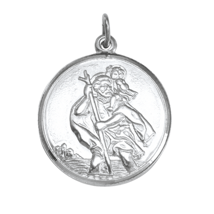 Sterlingsilber Christophorus Anhänger - Poliert oder Mattiert