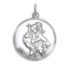 Sterlingsilber Christophorus Anhänger - Poliert oder Mattiert