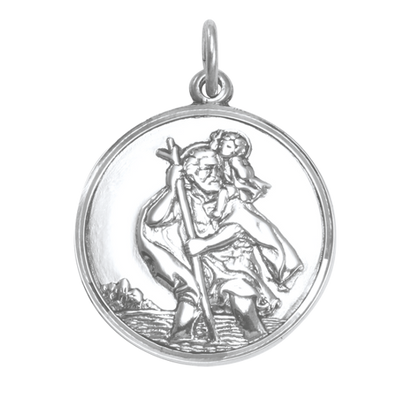 Sterlingsilber Christophorus Anhänger - Poliert oder Mattiert