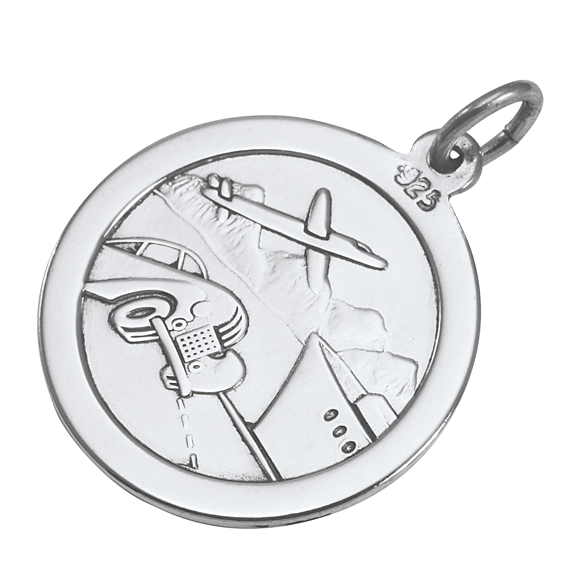 Sterlingsilber Christophorus Anhänger - Poliert oder Mattiert