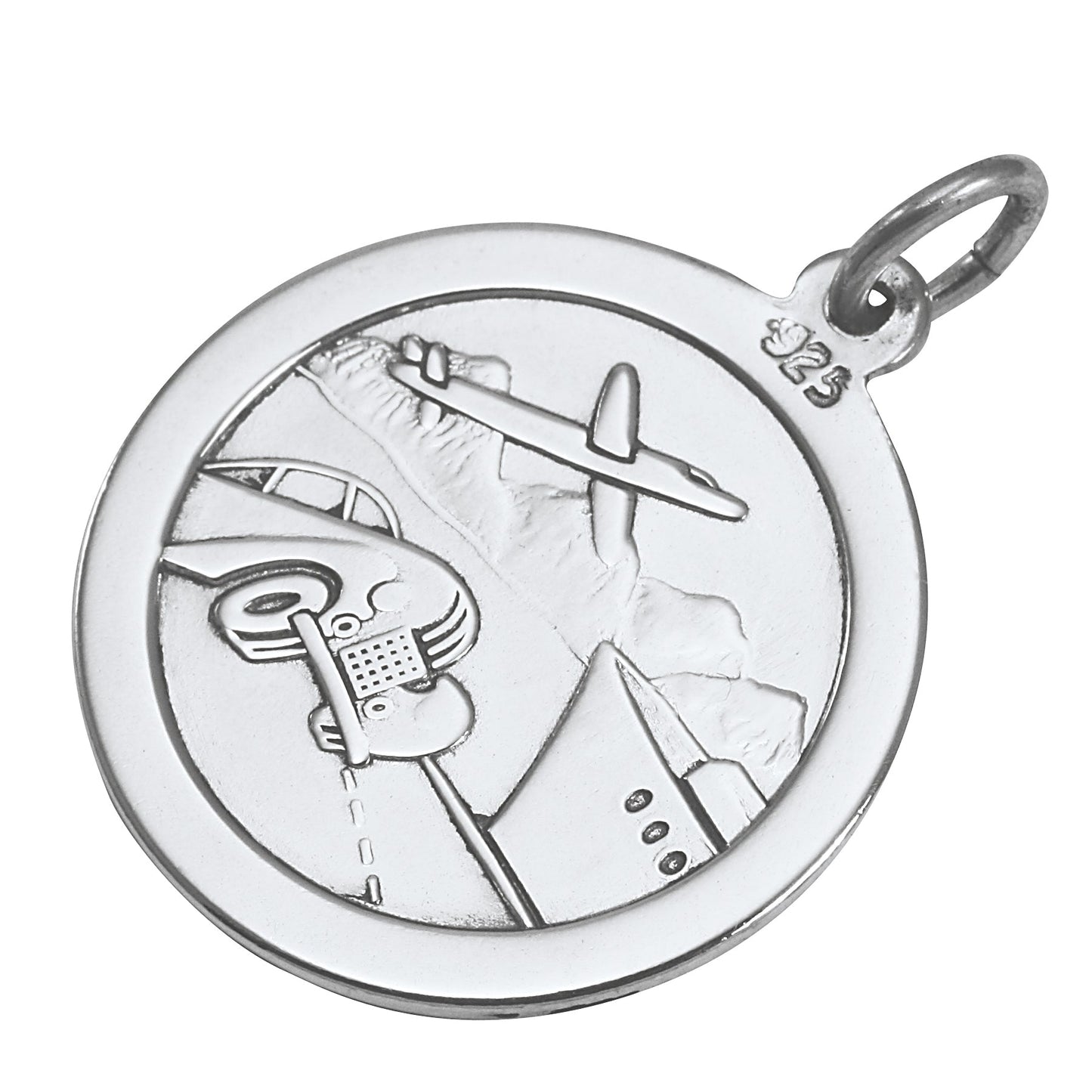 Sterlingsilber Christophorus Anhänger - Poliert oder Mattiert