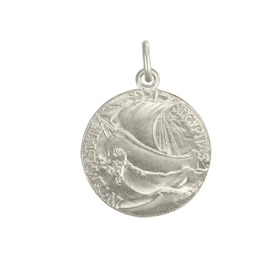 Sterlingsilber Groß Rund Heiliger Georg Medaille 