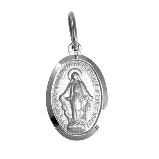 Wundertätige Medaille aus Sterlingsilber - poliert oder matt