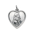 Sterlingsilber St. Christophorus Geprägt Herz Anhänger
