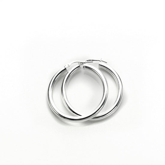 Sterlingsilber 3 mm runde Ohrringe - einfarbig