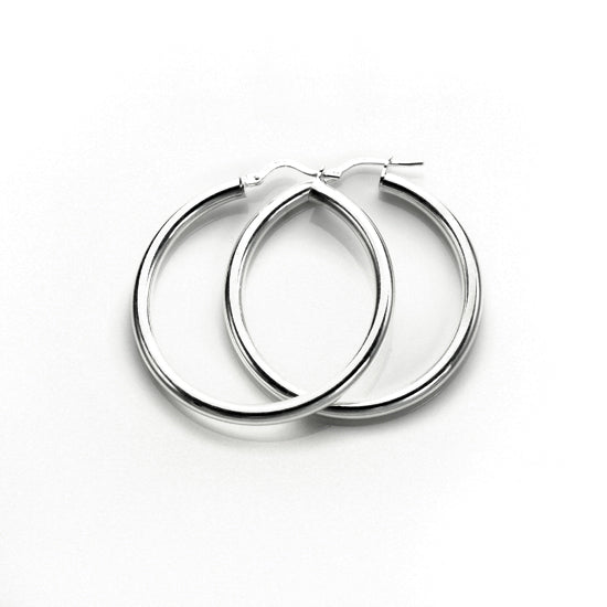 Sterlingsilber 3 mm runde Ohrringe - einfarbig