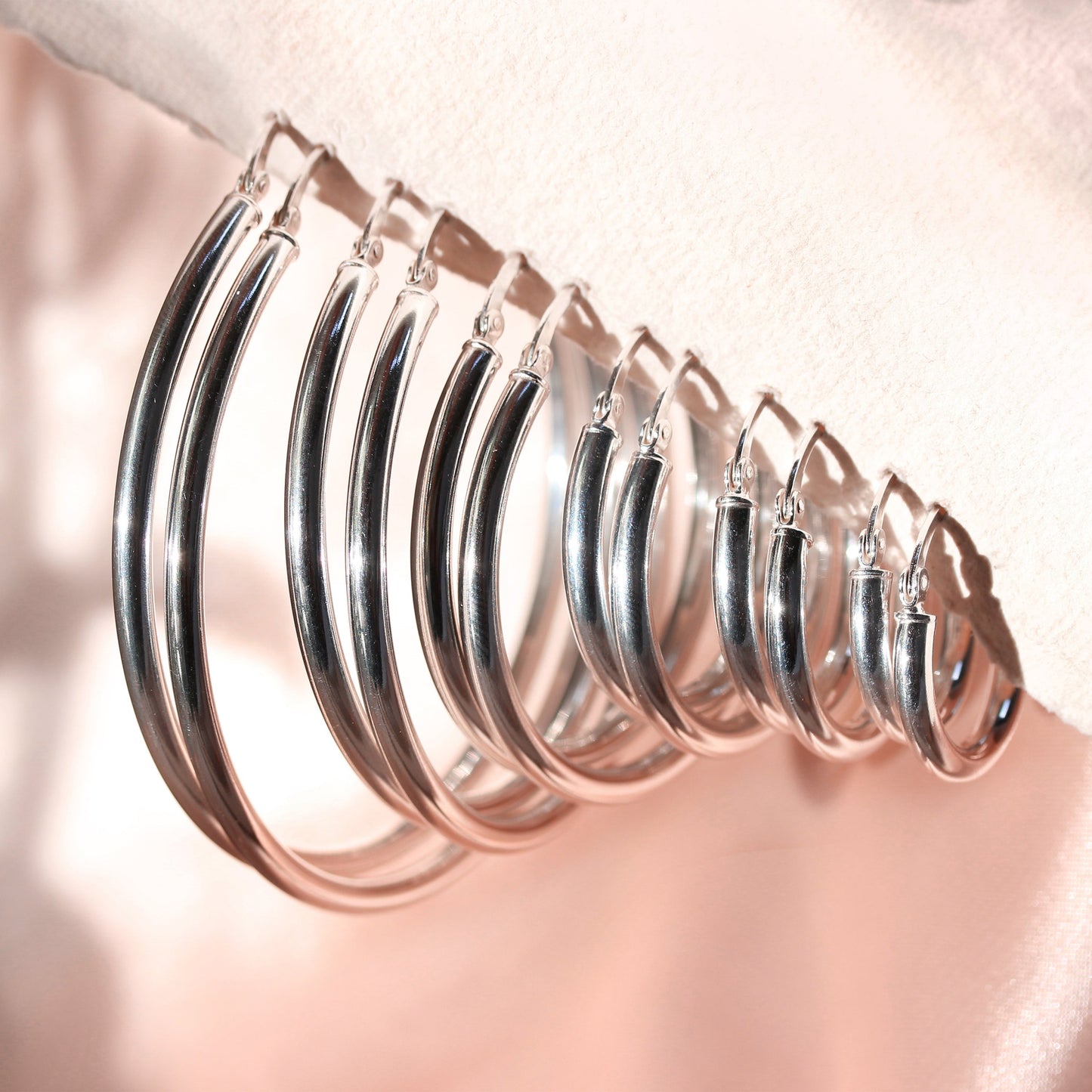 Sterling Silber 3mm runde Ohrringe - einfarbig