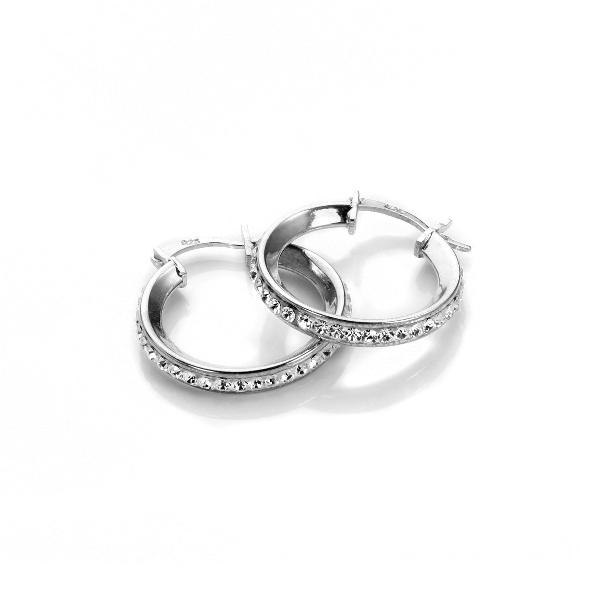 Sterlingsilber Pave-Kristall-Ohrringe