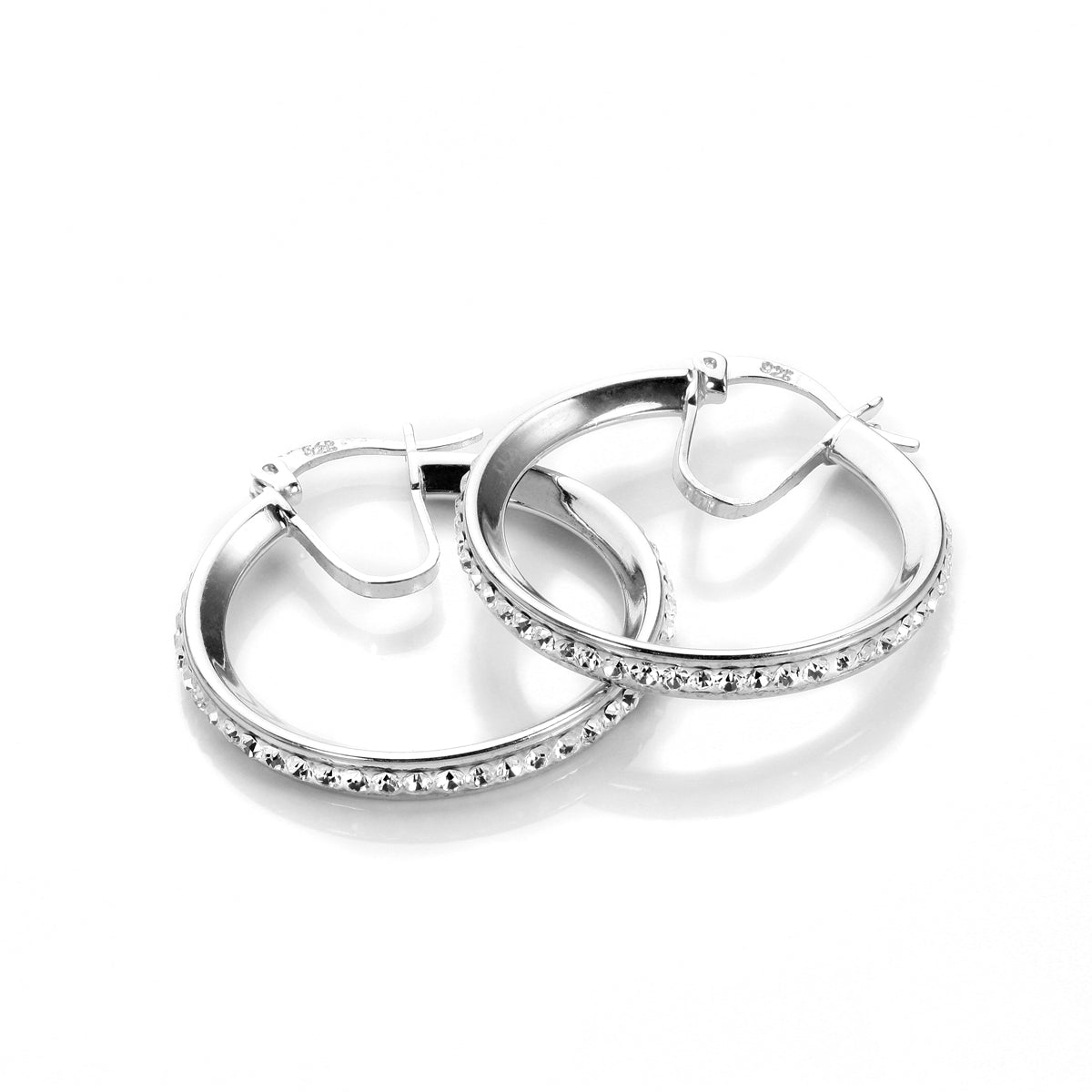 Sterlingsilber Pave-Kristall-Ohrringe
