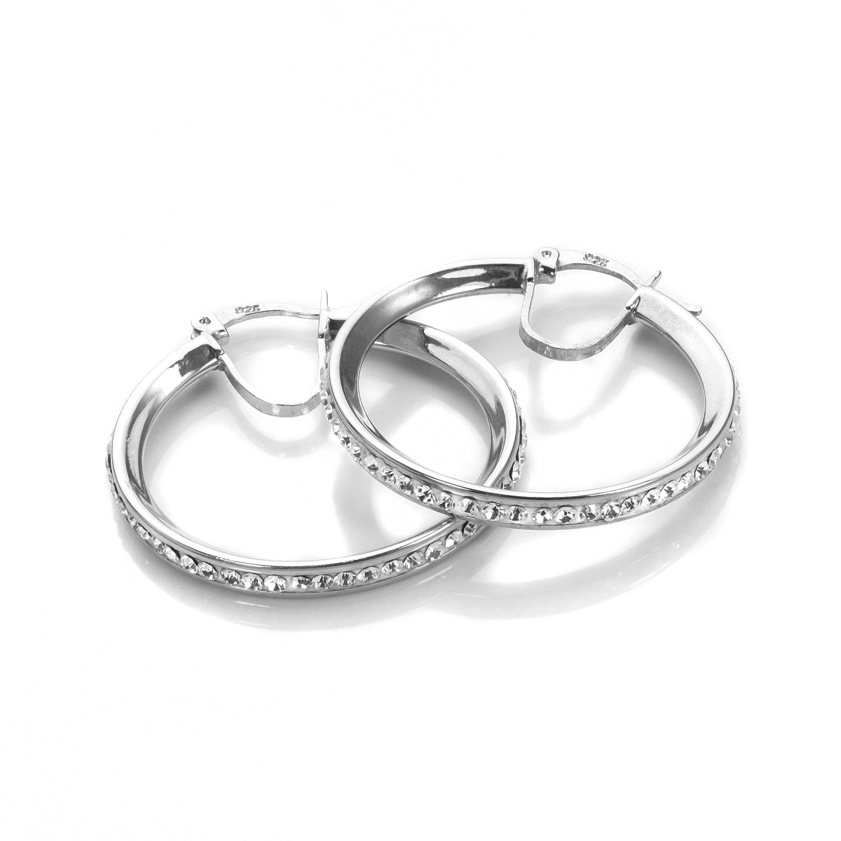 Sterlingsilber Pave-Kristall-Ohrringe