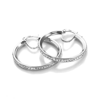 Sterling Silber Pave-Kristall-Ohrringe