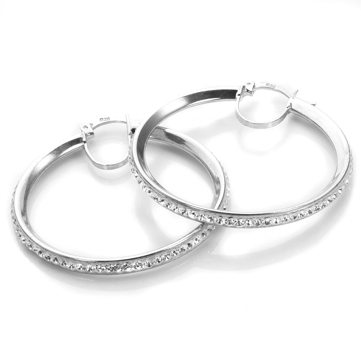 Sterlingsilber Pave-Kristall-Ohrringe