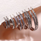 Sterlingsilber Pave-Kristall-Ohrringe