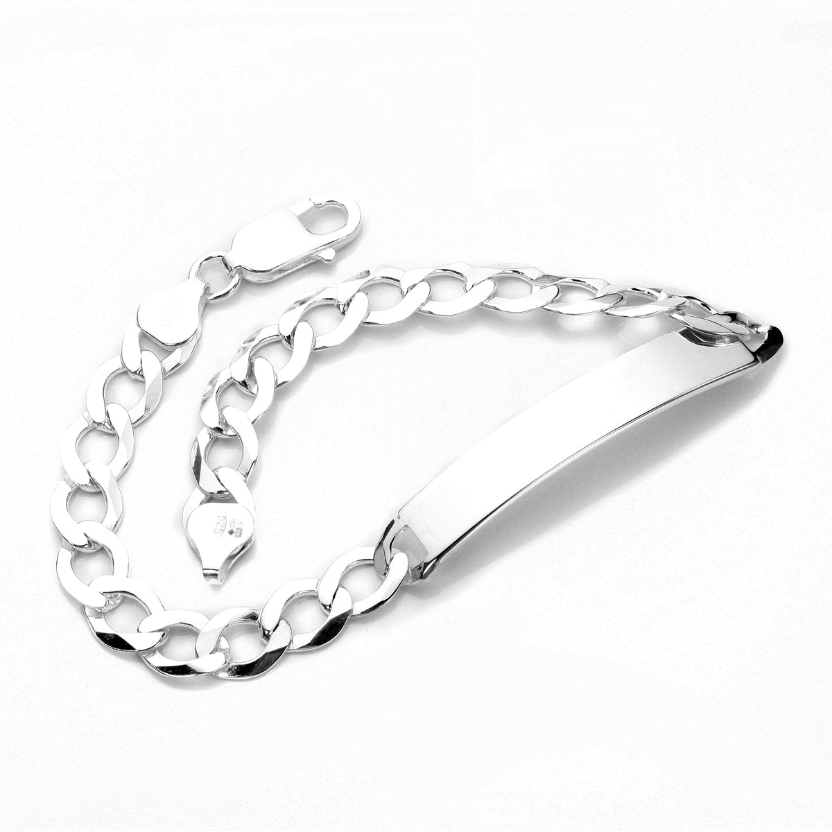 Sterling Silber Armband mit ID-Platte für Herren