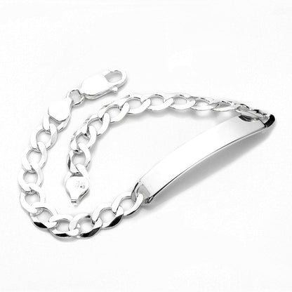 Sterling Silber Armband mit ID-Platte für Herren