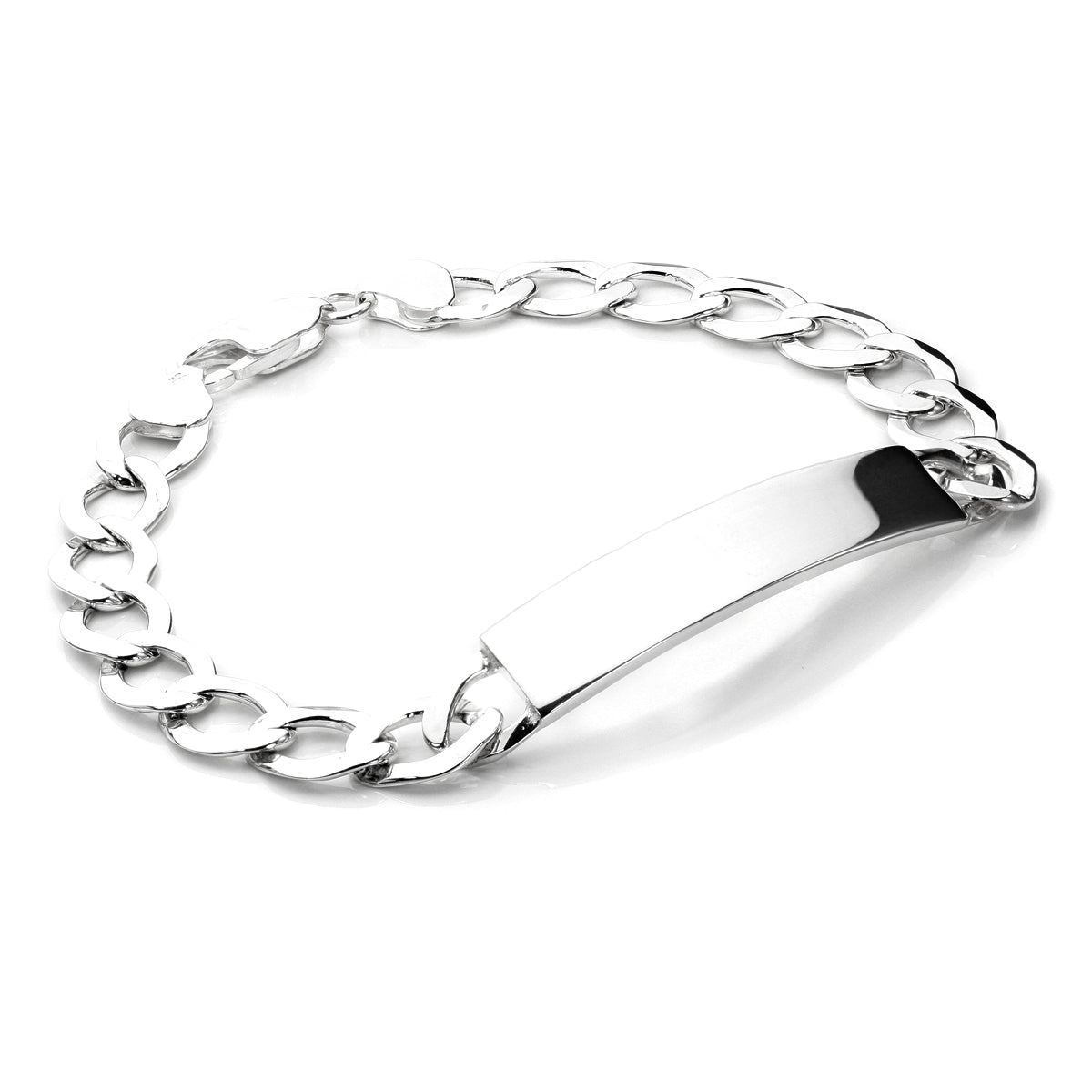 Sterling Silber Armband mit ID-Platte für Herren