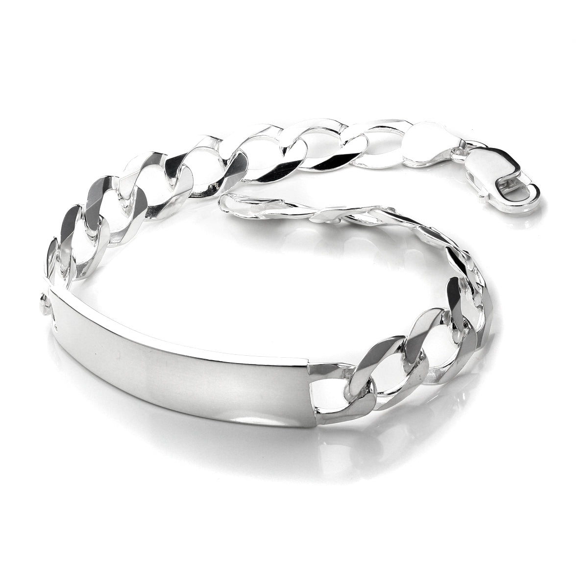 Herren-Armband aus Sterlingsilber mit ID-Platte
