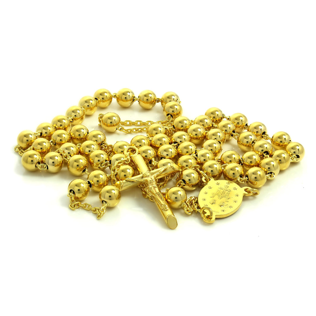 9 Karat Gold Schwer Rosenkranz Halskette