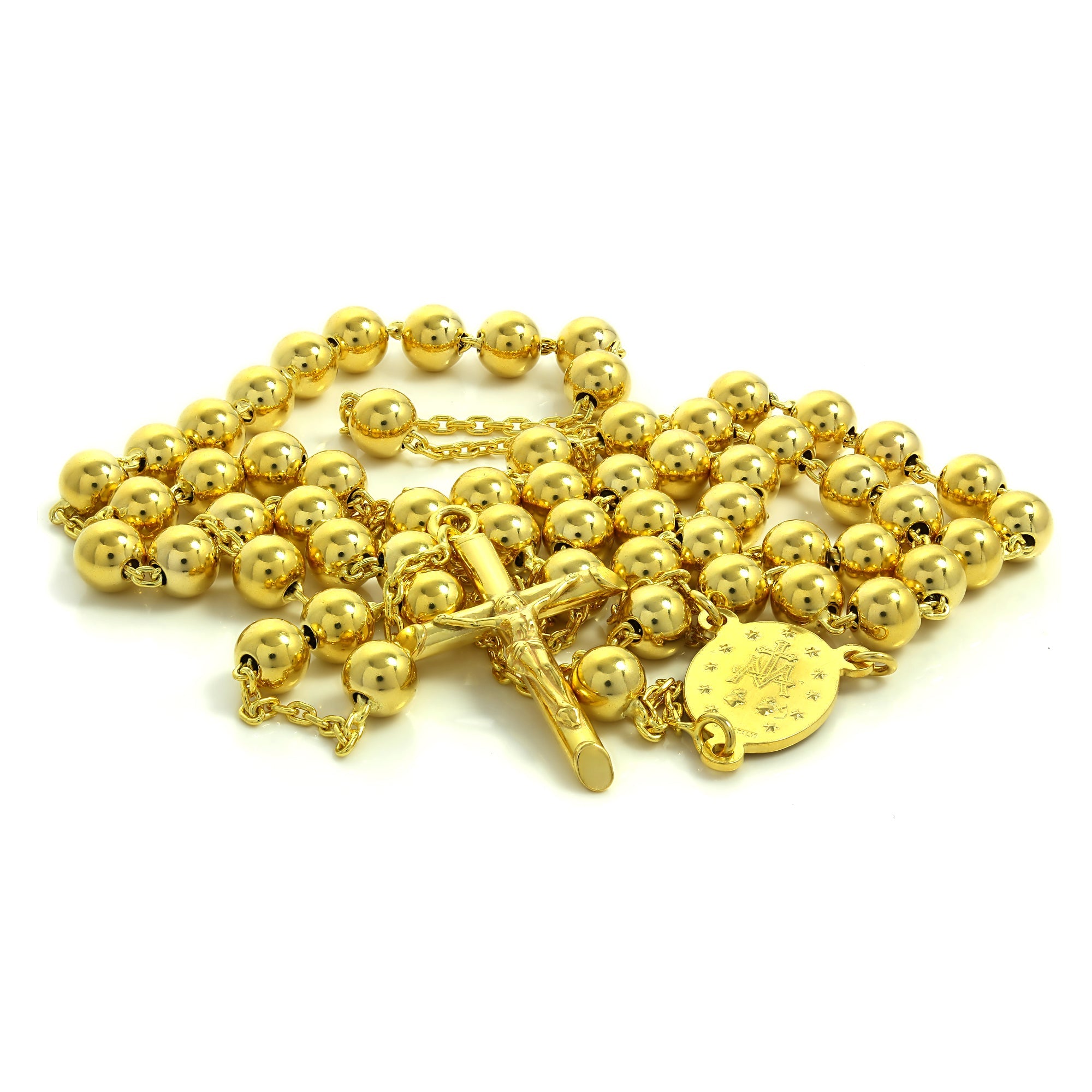 9 Karat Gold Schwer Rosenkranz Halskette