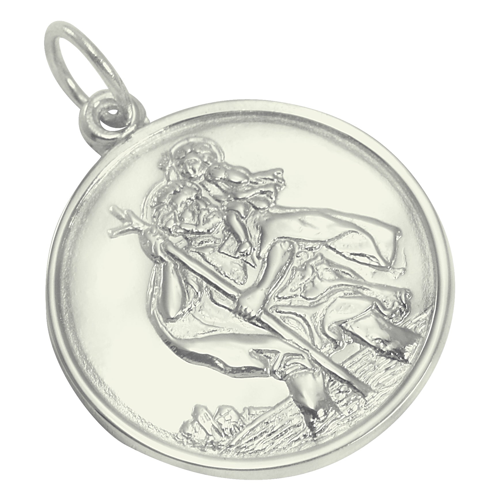 9 Karat Weißgold St. Christophorus Anhänger