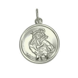 9 Karat Weißgold St. Christophorus Anhänger